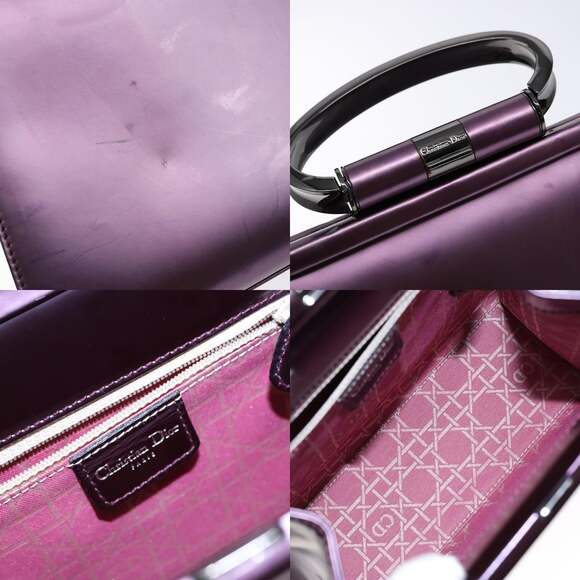 DIOR Hand Bag Patent Leather Purple - Picture 11 of 12
